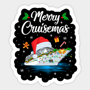 Merry Cruisemas Christmas Family Santa Reindeer Cruise Ship Sticker